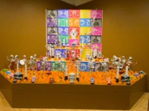 Altar display with skeletons